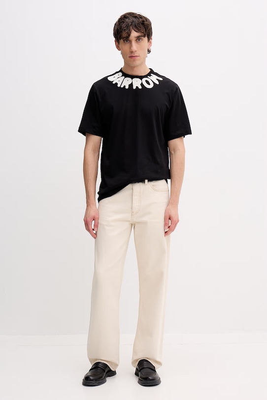 Barrow t-shirt bawełniany S6BWUATH071 czarny SS26