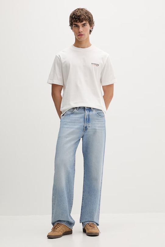 Barrow t-shirt bawełniany S6BWUATH076 beżowy SS26