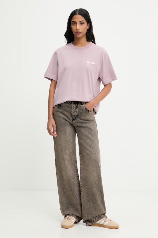 Odzież Barrow t-shirt bawełniany S6BWUATH076 różowy