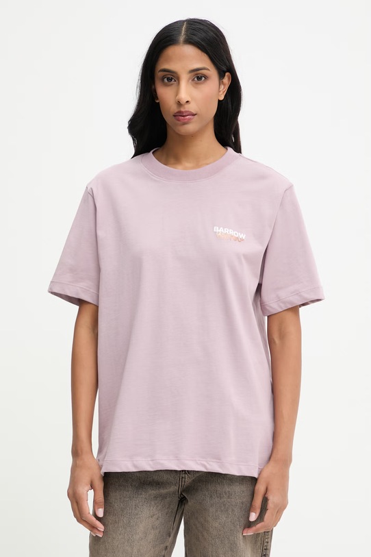 Barrow t-shirt bawełniany różowy S6BWUATH076