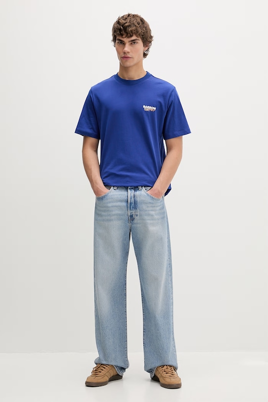 Barrow t-shirt bawełniany S6BWUATH076 granatowy SS26