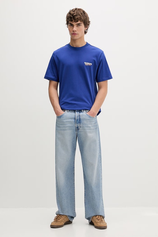 Barrow t-shirt bawełniany S6BWUATH076 granatowy SS26