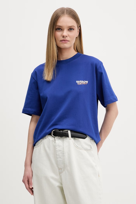 Barrow t-shirt bawełniany S6BWUATH076 granatowy