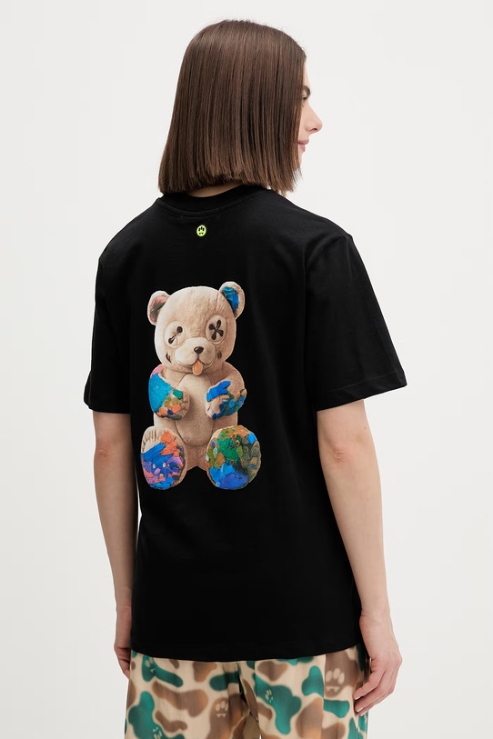 Barrow t-shirt bawełniany nadruk czarny S6BWUATH076
