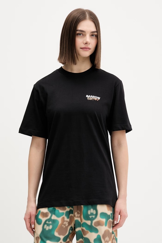 Odzież Barrow t-shirt bawełniany S6BWUATH076 czarny