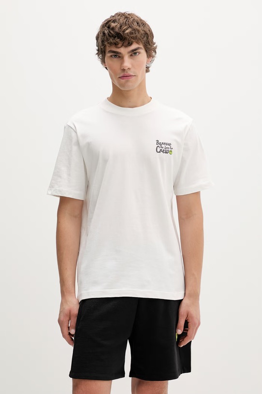 Odzież Barrow t-shirt bawełniany S6BWUATH077 beżowy