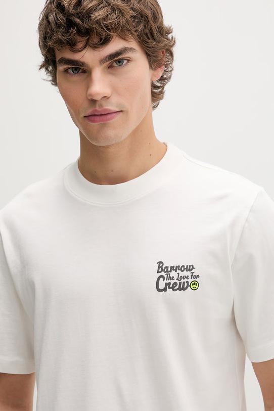 Barrow t-shirt bawełniany beżowy S6BWUATH077