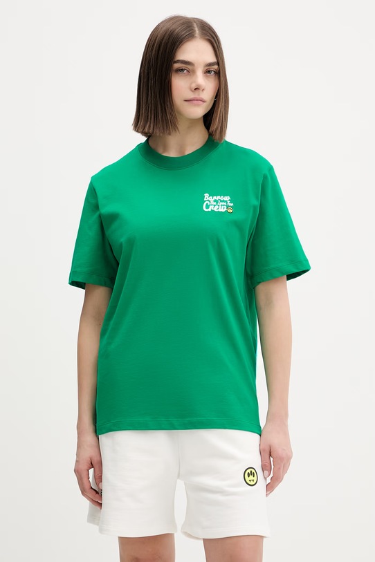 Odzież Barrow t-shirt bawełniany S6BWUATH077 zielony