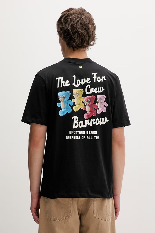 Odzież Barrow t-shirt bawełniany S6BWUATH077 czarny