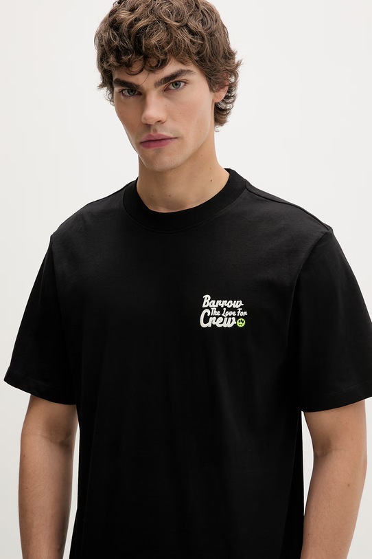 Barrow t-shirt bawełniany czarny S6BWUATH077