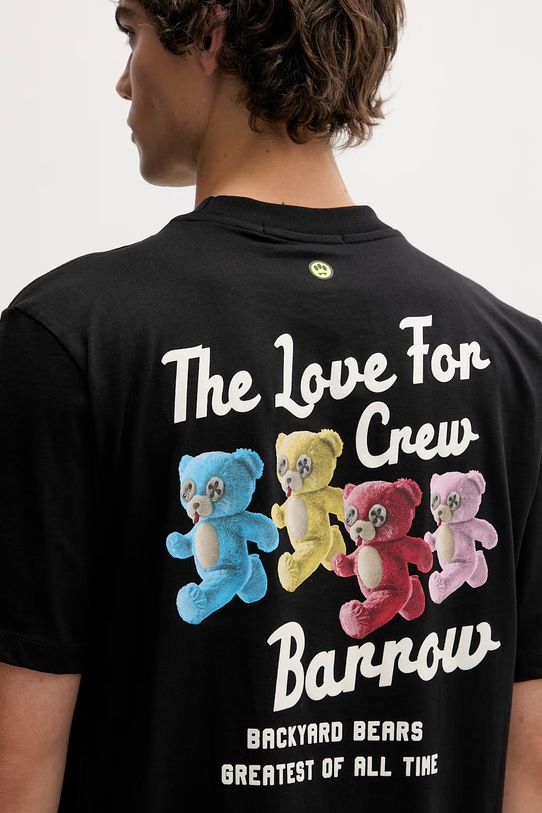 Barrow t-shirt bawełniany S6BWUATH077 czarny