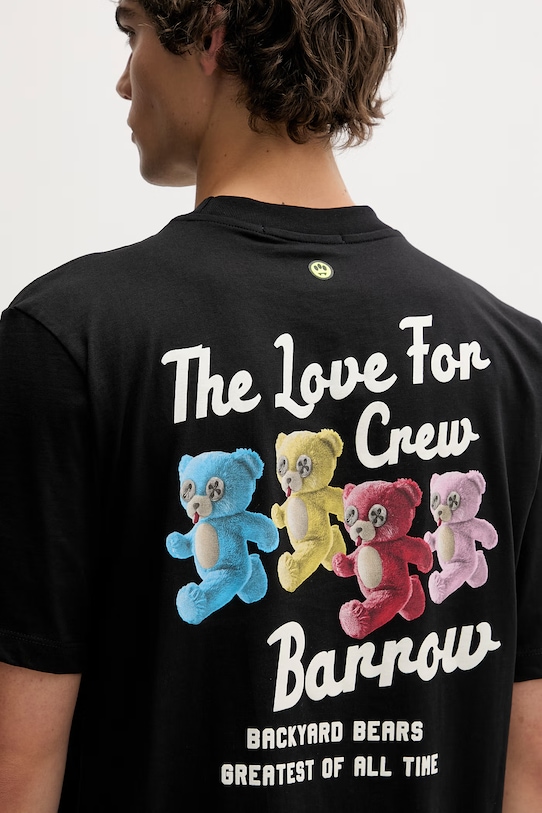 Бавовняна футболка Barrow S6BWUATH077 чорний