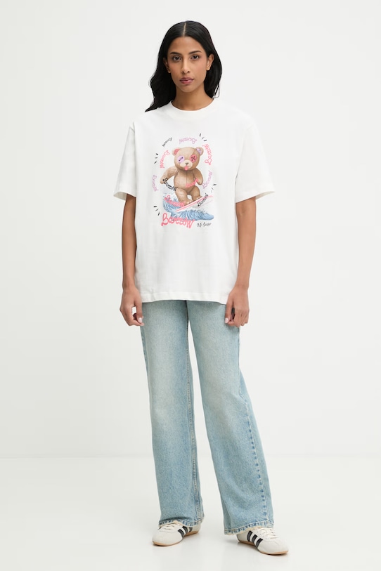 Bavlněné tričko Barrow S6BWUATH078 béžová SS26