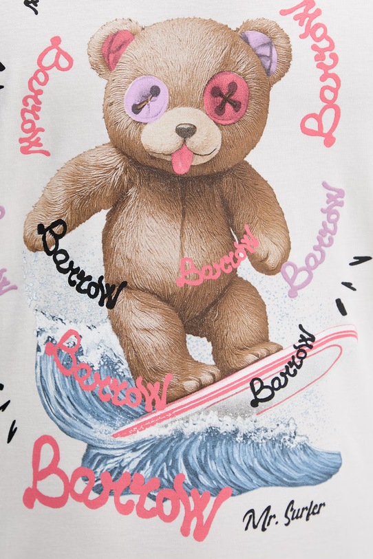 Barrow t-shirt bawełniany S6BWUATH078 beżowy