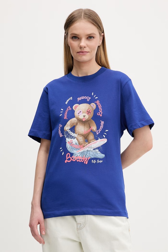 Barrow t-shirt bawełniany nadruk granatowy S6BWUATH078