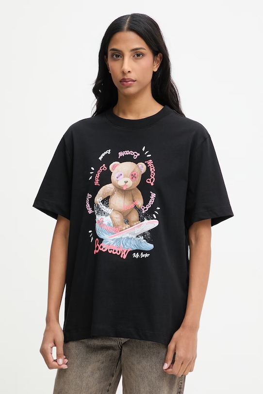 Βαμβακερό μπλουζάκι Barrow βαμβάκι μαύρο S6BWUATH078