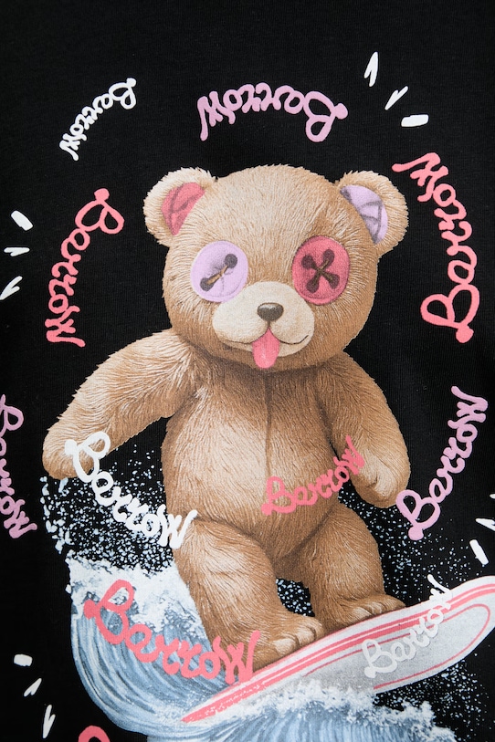 Βαμβακερό μπλουζάκι Barrow S6BWUATH078 μαύρο