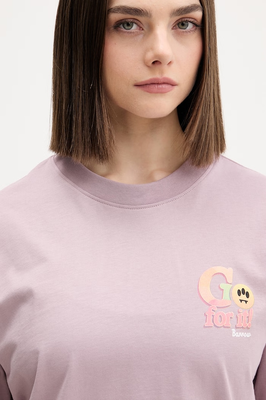 Barrow t-shirt bawełniany fioletowy S6BWUATH079