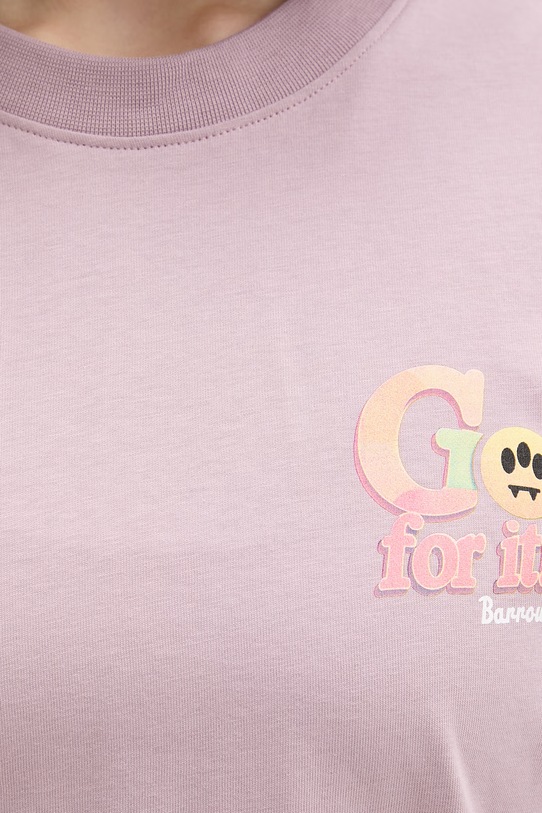 Barrow t-shirt bawełniany S6BWUATH079 fioletowy