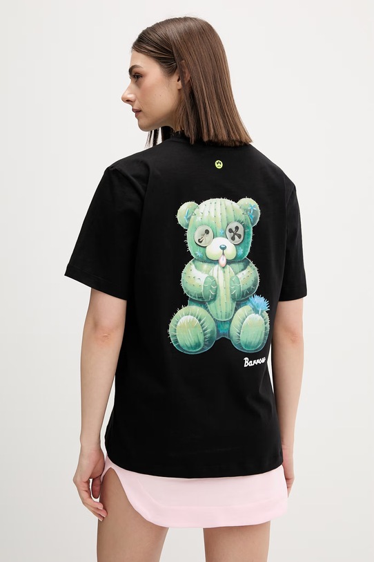 Barrow t-shirt bawełniany czarny S6BWUATH079