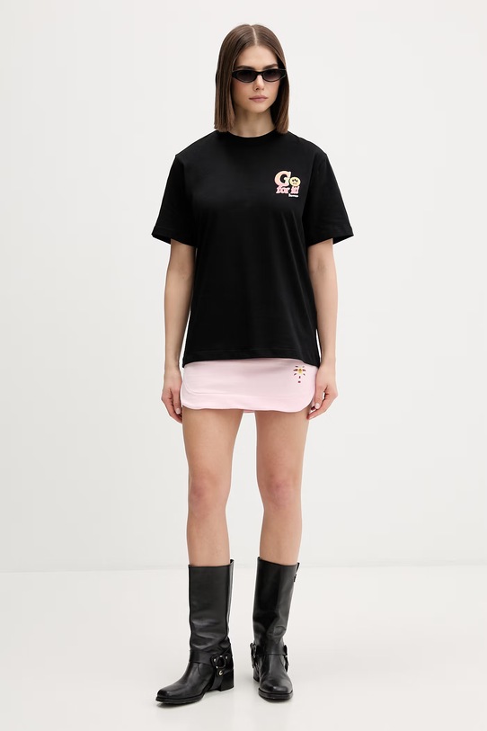 Barrow t-shirt bawełniany S6BWUATH079 czarny SS26