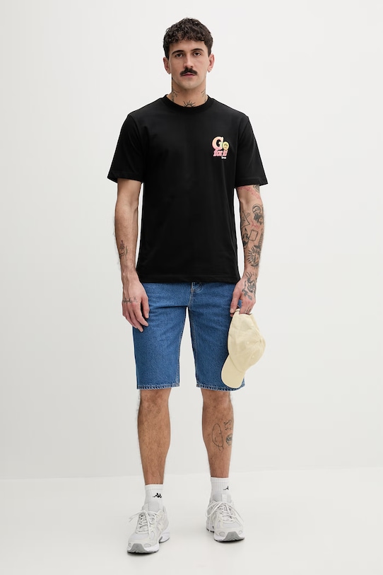 Barrow t-shirt bawełniany S6BWUATH079 czarny SS26