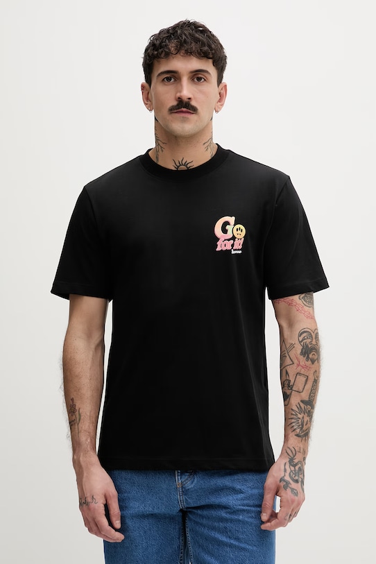 Barrow t-shirt bawełniany czarny S6BWUATH079