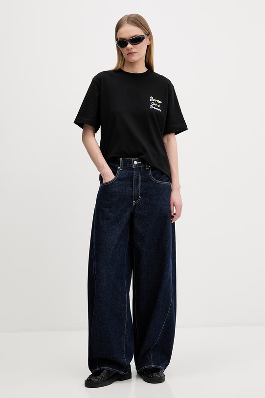 Barrow t-shirt bawełniany S6BWUATH082 czarny SS26