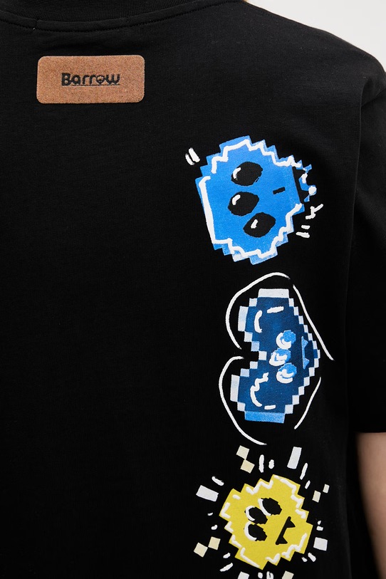 Barrow t-shirt bawełniany S6BWUATH082 czarny