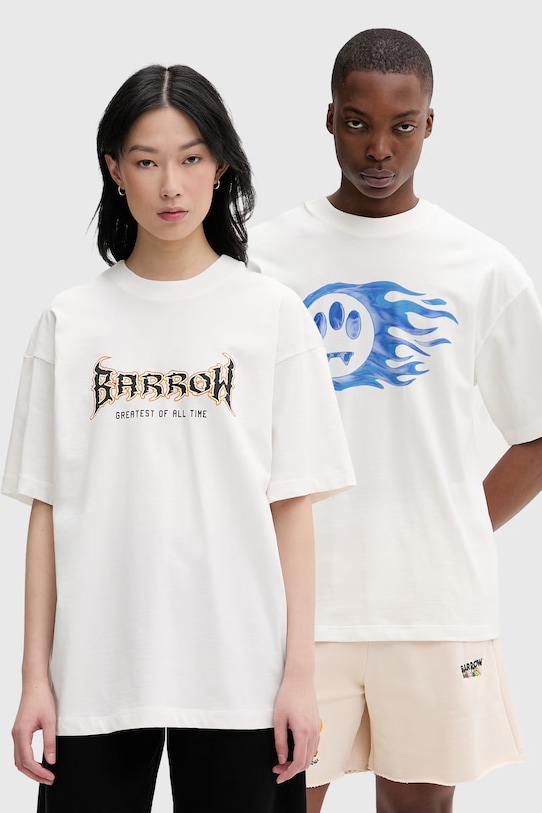 Barrow T-shirt bawełniany beżowy S6BWUATH083