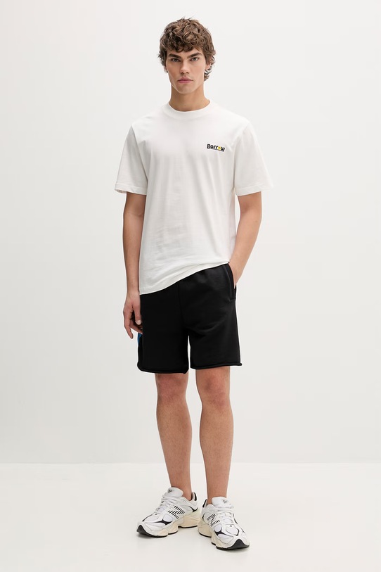 Barrow t-shirt bawełniany S6BWUATH085 beżowy SS26