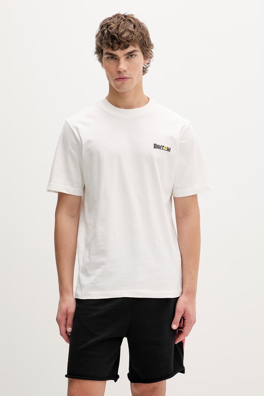 Odzież Barrow t-shirt bawełniany S6BWUATH085 beżowy