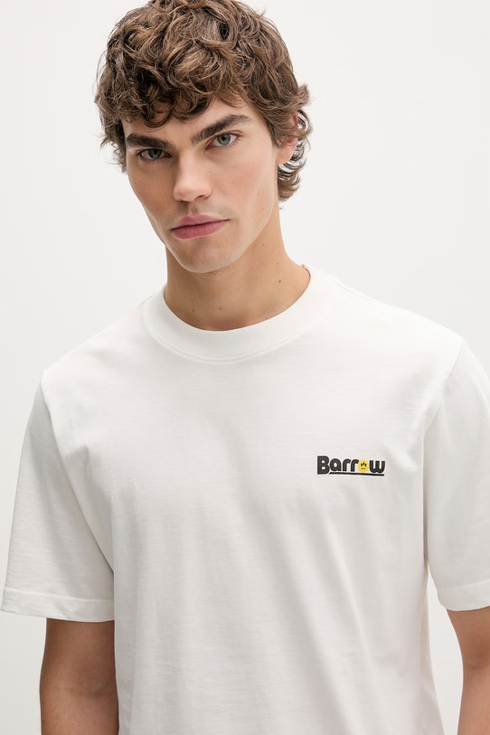 Barrow t-shirt bawełniany beżowy S6BWUATH085