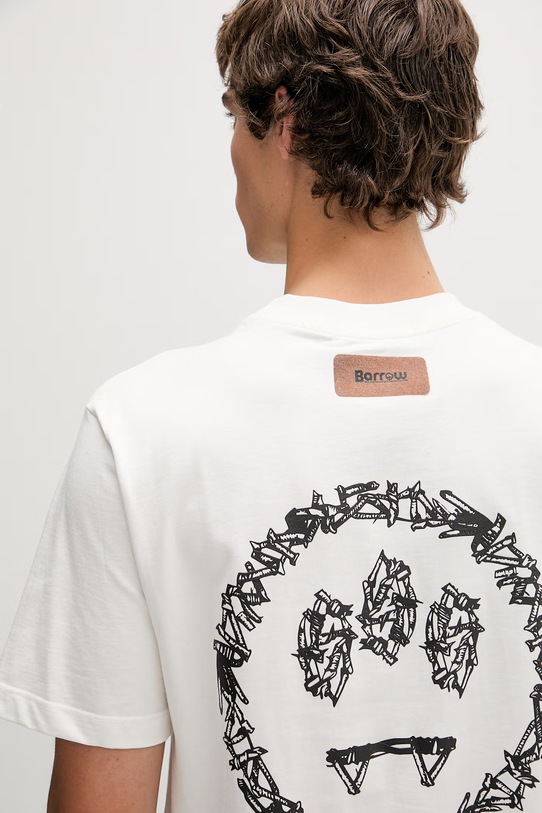 Barrow t-shirt bawełniany S6BWUATH085 beżowy