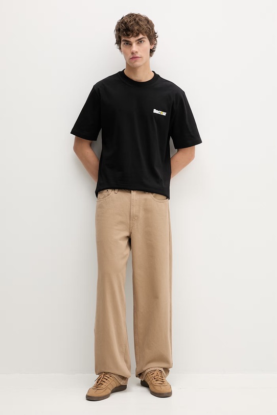 Barrow t-shirt bawełniany S6BWUATH085 czarny SS26