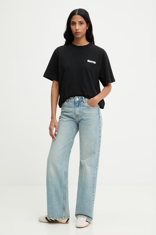 Bavlněné tričko Barrow S6BWUATH085 černá SS26