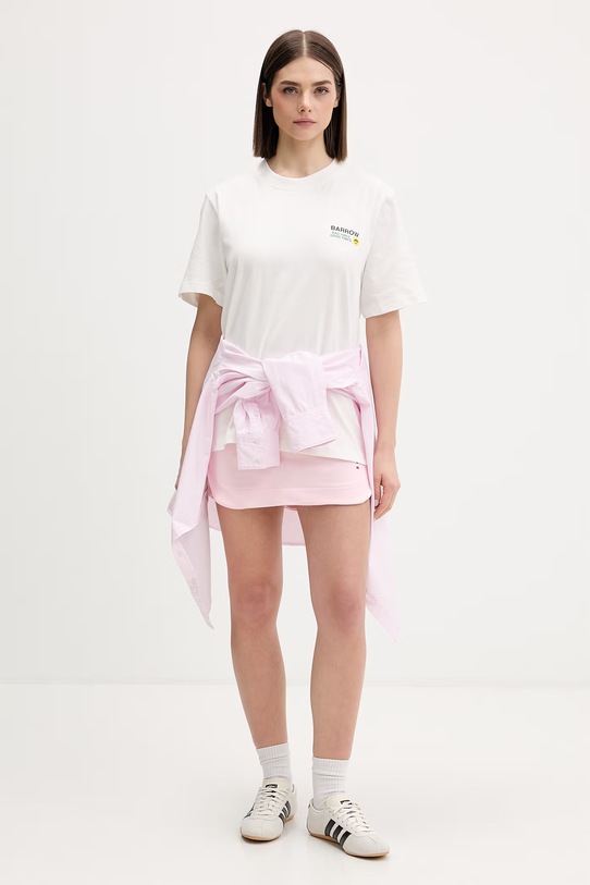 Barrow t-shirt męski bawełniany S6BWUATH086 biały SS26