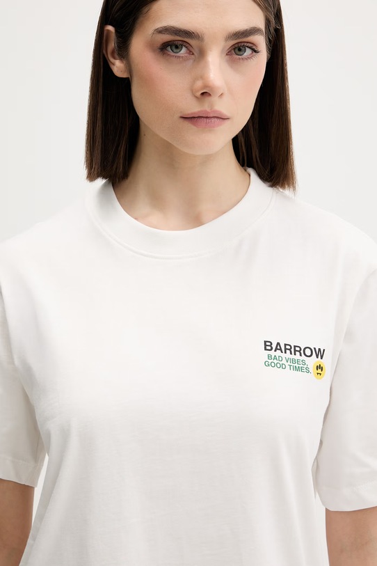 Barrow t-shirt męski bawełniany biały S6BWUATH086