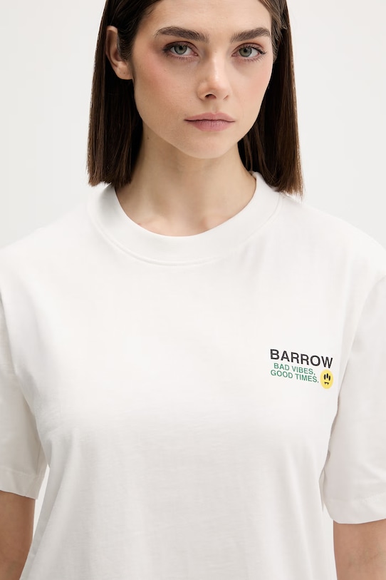 Barrow t-shirt męski bawełniany biały S6BWUATH086