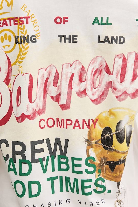 Barrow t-shirt męski bawełniany S6BWUATH086 biały