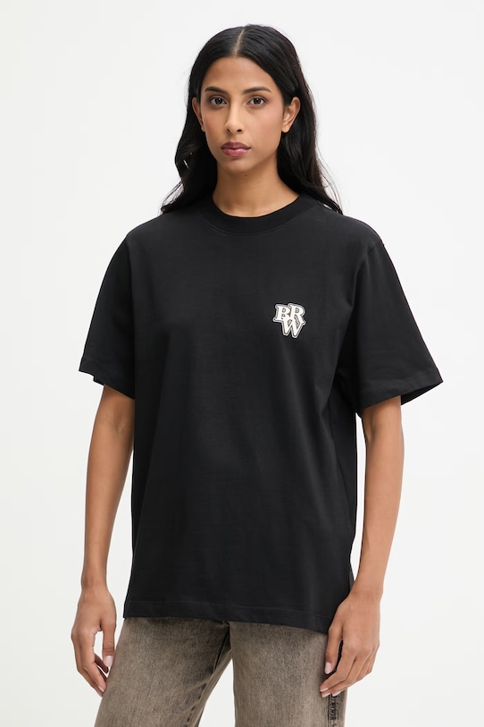 Βαμβακερό μπλουζάκι Barrow βαμβάκι μαύρο S6BWUATH103