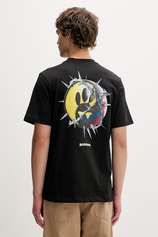 Odzież Barrow t-shirt bawełniany S6BWUATH103 czarny