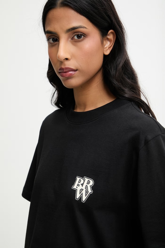 Βαμβακερό μπλουζάκι Barrow μαύρο S6BWUATH103