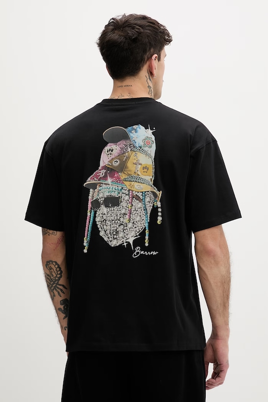 Barrow t-shirt oversize bawełniany czarny S6BWUATH137
