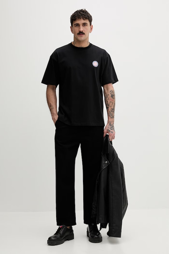 Barrow t-shirt oversize bawełniany S6BWUATH137 czarny SS26