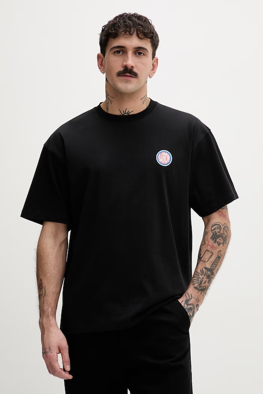 Odzież Barrow t-shirt oversize bawełniany S6BWUATH137 czarny
