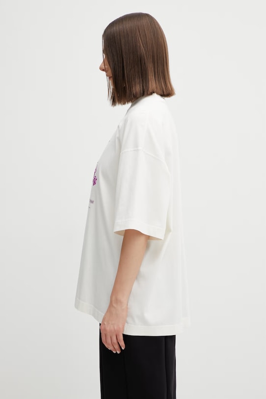 VETEMENTS t-shirt bawełniany Fuck You Very Much beżowy ME76TR263V