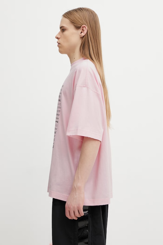 Odzież VETEMENTS t-shirt bawełniany Fuck Everything ME76TR210PX różowy