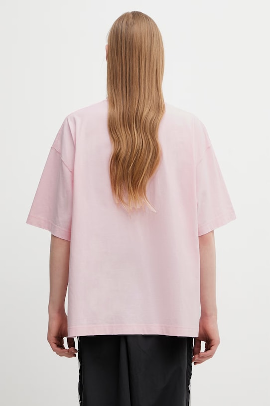 VETEMENTS t-shirt bawełniany Fuck Everything ME76TR210PX różowy