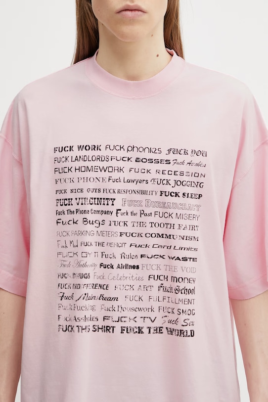 VETEMENTS t-shirt bawełniany Fuck Everything ME76TR210PX